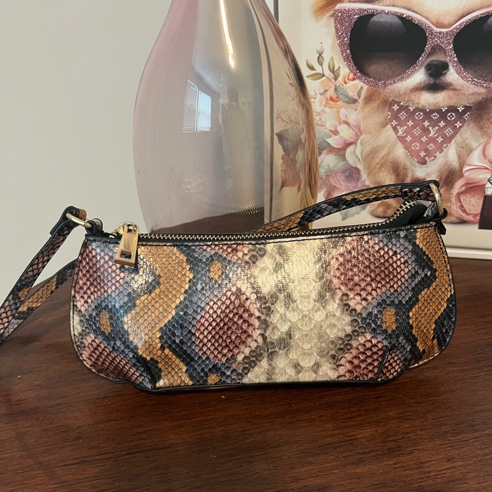 Snake Print Small Shoulder Bag Like new - Picture 8 of 11